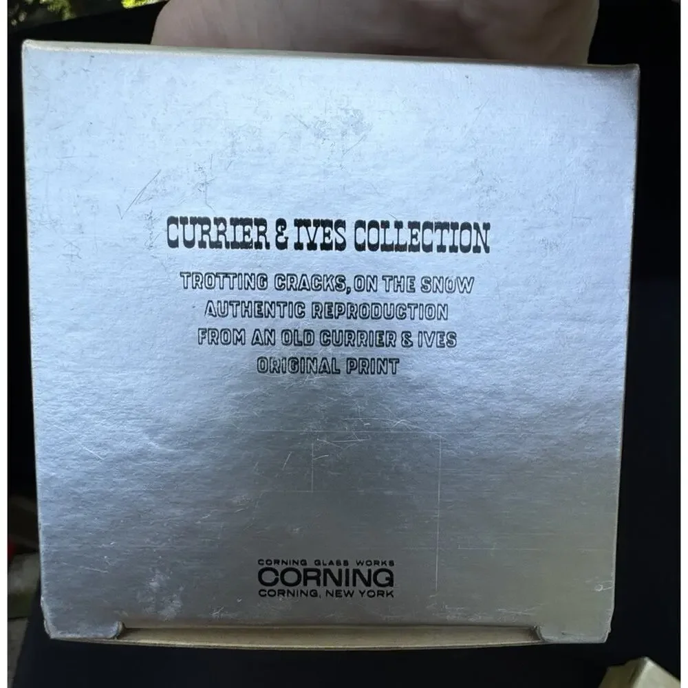 Vintage VURRIER & IVES Collection CORNING GLASS WORKS Christmas Ornament MIB S1T